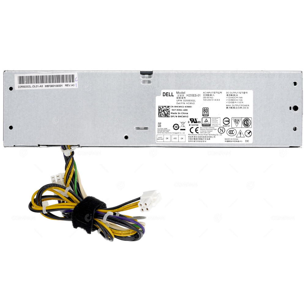 HCWV2  DELL POWER SUPPLY 255W FOR OPTIPLEX 7020